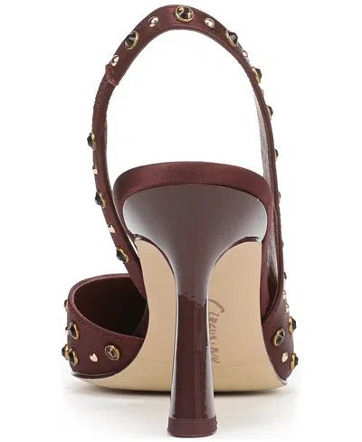 Circus Ny By Sam Edelman Women's Tallie Rhinestone Pointed-toe Asymmetrical Pumps In Burgundy
