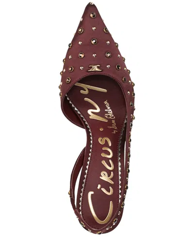 Circus Ny By Sam Edelman Women's Tallie Rhinestone Pointed-toe Asymmetrical Pumps In Burgundy