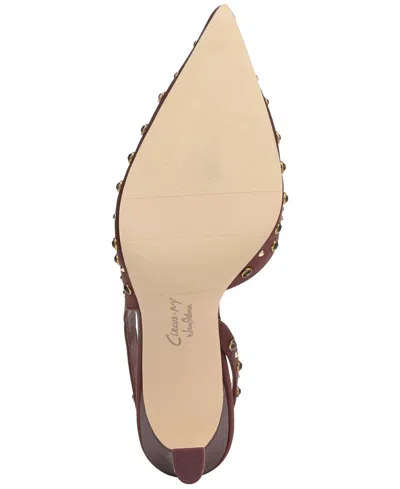 Circus Ny By Sam Edelman Women's Tallie Rhinestone Pointed-toe Asymmetrical Pumps In Burgundy