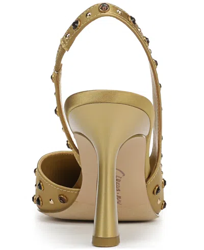 Circus Ny By Sam Edelman Women's Tallie Rhinestone Pointed-toe Asymmetrical Pumps In Yellow