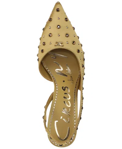 Circus Ny By Sam Edelman Women's Tallie Rhinestone Pointed-toe Asymmetrical Pumps In Yellow