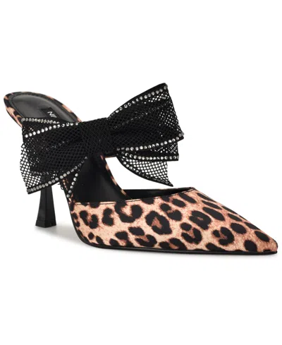 Nine West Bowey Pointed Toe Mule In Animal Print