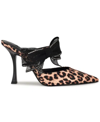 Nine West Bowey Pointed Toe Mule In Animal Print