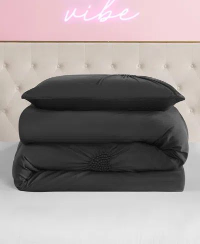 Juicy Couture Amora Gathered Heart 3-pc. Comforter Set, Full/queen In Black