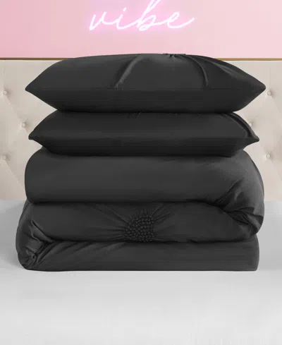 Juicy Couture Amora Gathered Heart 3-pc. Comforter Set, Full/queen In Black