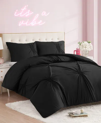 Juicy Couture Amora Gathered Heart 3-pc. Comforter Set, Full/queen In Black