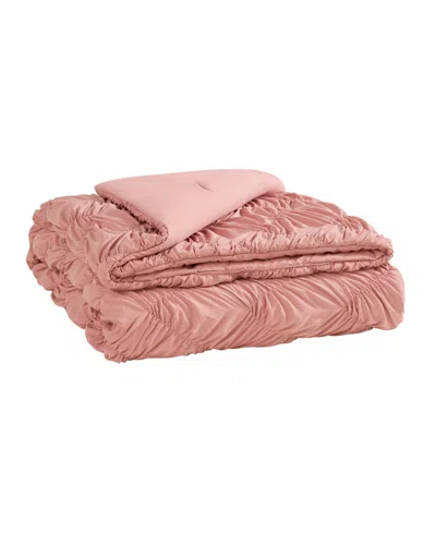 Jessica Simpson Emmy Textured Ruched 3-pc. Comforter Set, King In Pink
