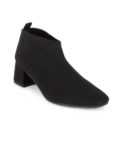 Tahari Corniche Block Heel Knit Bootie In Black