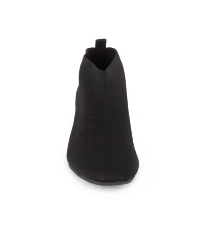 Tahari Corniche Block Heel Knit Bootie In Black