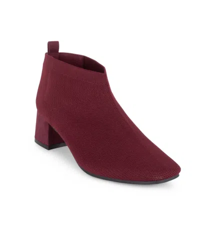 Tahari Women's Corniche Knit Ankle Boots In Burgundy