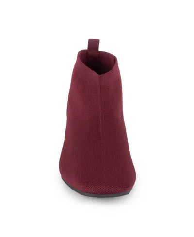 Tahari Women's Corniche Knit Ankle Boots In Burgundy