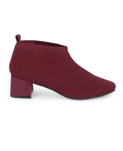 Tahari Women's Corniche Knit Ankle Boots In Burgundy