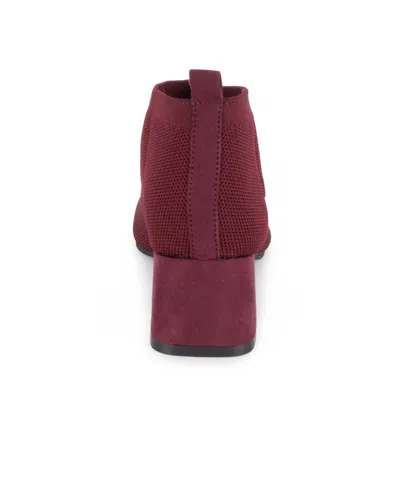 Tahari Women's Corniche Knit Ankle Boots In Burgundy