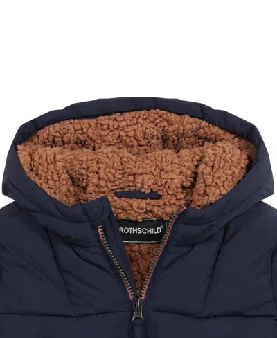 S Rothschild & Co Baby Boys Sherpa Lined Puffer Jacket In Blue