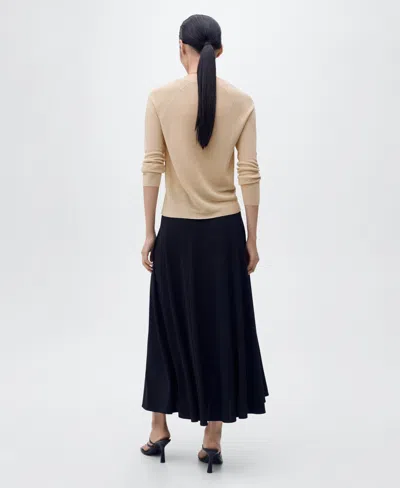 Mango Shimmer V-neck Sweater In Neutral