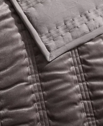 Vera Wang Closeout!  Linear Stitch Velvet 3-pc. Quilt Set, King In Multi