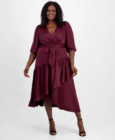 Anne Klein Plus Size Tiered Midi Dress In Multi