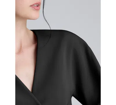 Kenneth Cole Luxe Twill Rounded Shoulder Jacket In Black