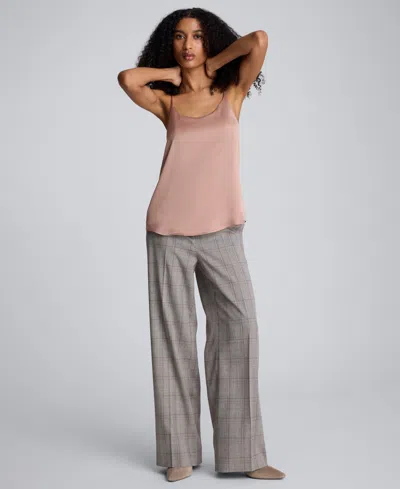 Kenneth Cole Scoop Neck Satin Camisole In Pink