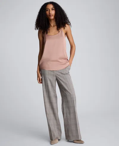 Kenneth Cole Scoop Neck Satin Camisole In Pink