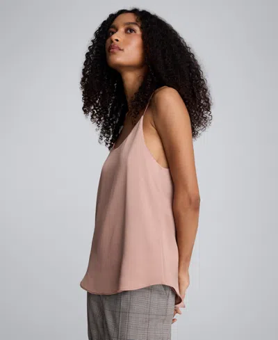 Kenneth Cole Scoop Neck Satin Camisole In Pink
