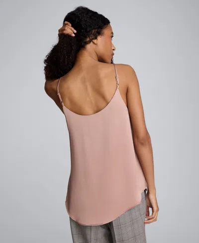 Kenneth Cole Scoop Neck Satin Camisole In Pink
