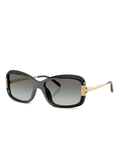 Tory Burch Embellished-temples Geometric Sunglasses In Black