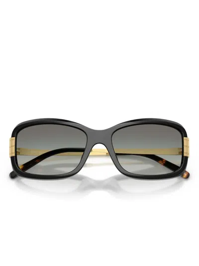 Tory Burch Embellished-temples Geometric Sunglasses In Black