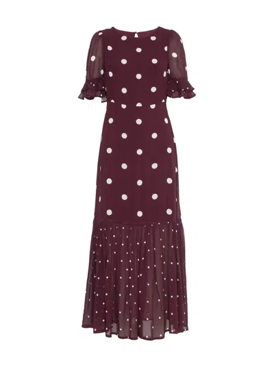 Rose & Nancy Women's Red Saphi Chocolate Wine Spot Print Maxi Dress In Brown