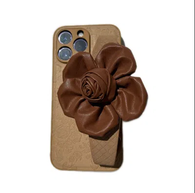 Jiaying Wang Wjy Studio London Floral Wrist  Phone Case Hand Holder Brown In Brown