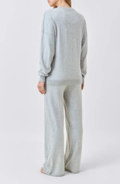 Papinelle Cotton & Cashmere Straight Leg Pajama Pants In Blue