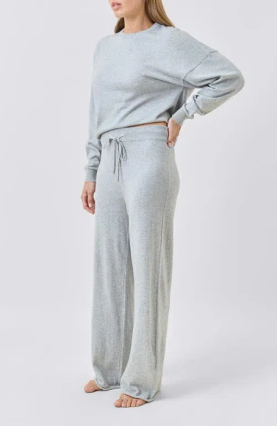Papinelle Cotton & Cashmere Straight Leg Pajama Pants In Blue