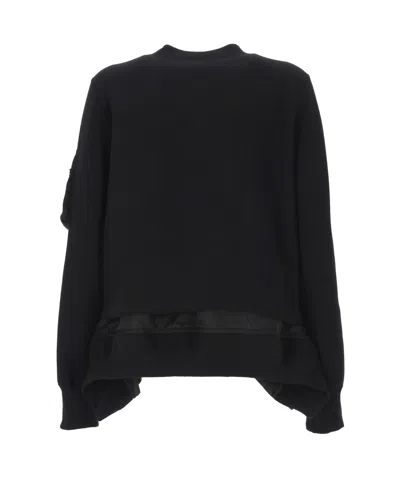 Sacai Long-sleeved Sweatshirt In Black