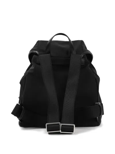 Moncler Versatile Polyester Backpack Adjustable Straps In Black
