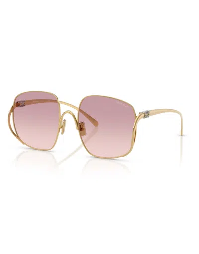 Miu Miu Mu A57s 57mm Gradient Square Sunglasses In Gold