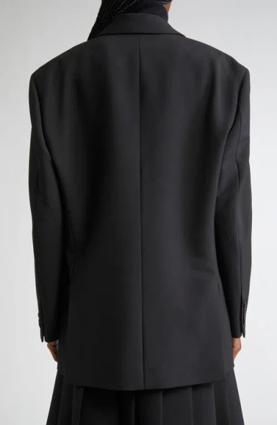 Michael Kors Collection Shawn Double Breasted Virgin Wool Blazer In Black
