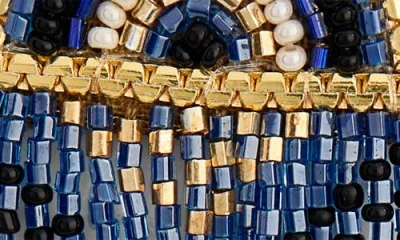 Deepa Gurnani Lisander Beaded Fringe Drop Earrings In Blue