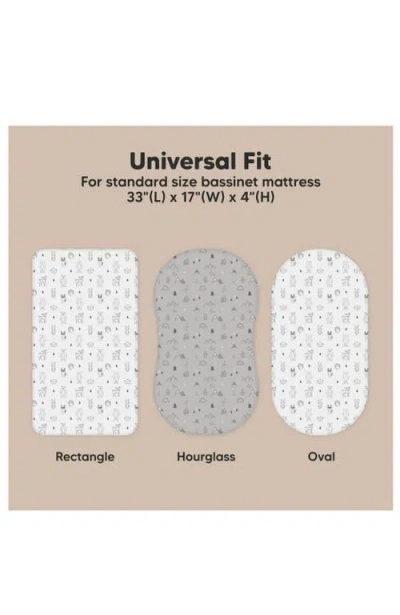 Keababies 2-pack Soothe Fitted Bassinet Sheets In Gray