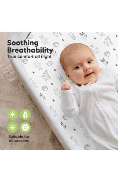 Keababies 2-pack Soothe Fitted Bassinet Sheets In Gray