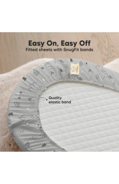 Keababies 2-pack Soothe Fitted Bassinet Sheets In Gray