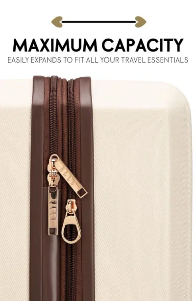 Elle Luxe Journey 3-piece Expandable Retro Spinner Luggage Set In Neutral
