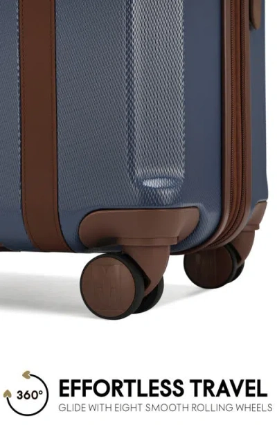 Elle Luxe Journey 3-piece Expandable Retro Spinner Luggage Set In Blue