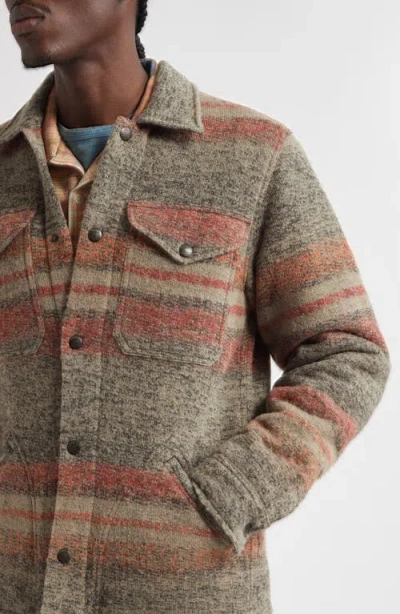 Double Rl Stripe Wool Blend Knit Jacket In Multi