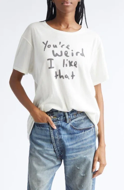 R13 Slogan-print T-shirt In White