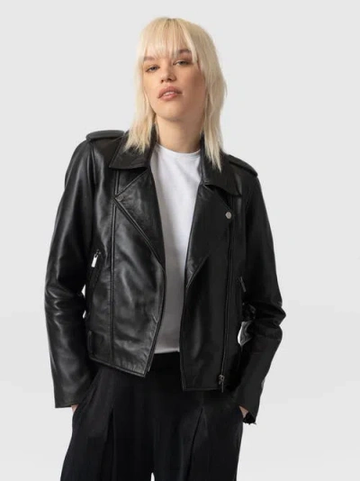 Saint And Sofia Saint + Sofia Luther Leather Jacket In Black
