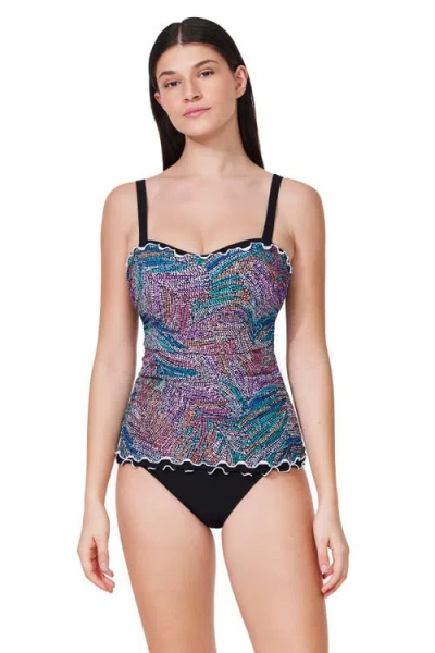 Profile By Gottex Layla Tricolore D-cup Tankini Top In Multi