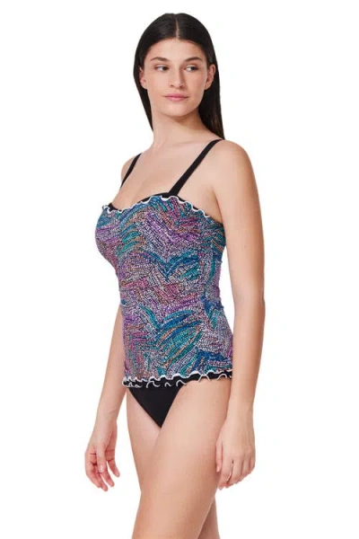 Profile By Gottex Layla Tricolore D-cup Tankini Top In Multi
