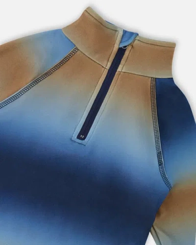 Deux Par Deux Boy Two-piece Thermal Underwear Set In Blue