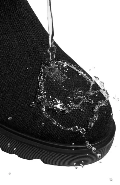 Vivaia Round-toe Knee-high Platform Chunky Wool Wedge Boots In Black