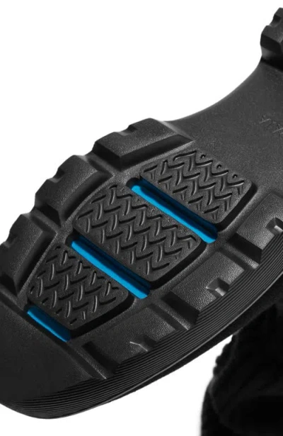 Vivaia Round-toe Knee-high Platform Chunky Wool Wedge Boots In Black